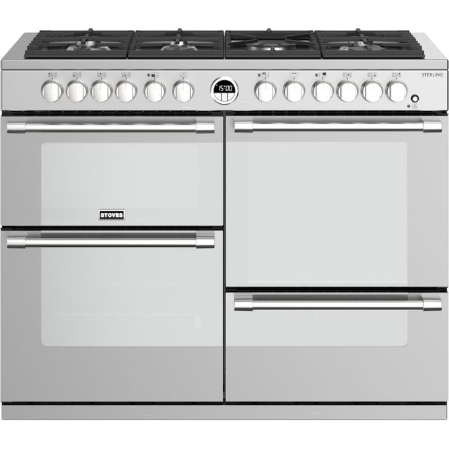 Stoves Sterling S1100DF 110cm Dual Fuel Range Cooker - Stainless Steel - A/A/A Rated